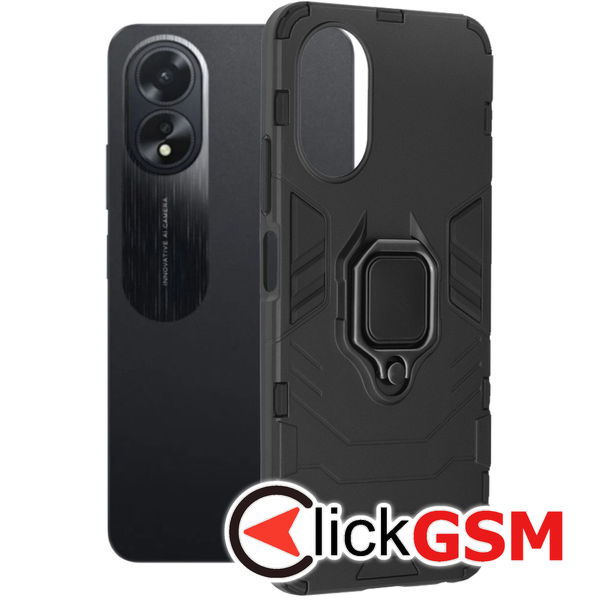 Husa Silicone Shield negru Oppo A38 ak5