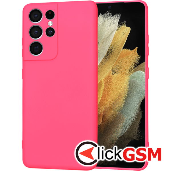 Husa SoftFlex fucsia Samsung Galaxy S21 Ultra 5G i5c