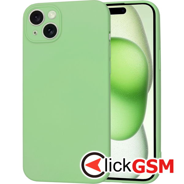 Husa SoftFlex verde deschis Apple iPhone 15 Plus i7f