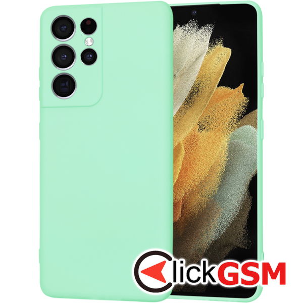 Husa SoftFlex verde deschis Samsung Galaxy S21 Ultra 5G i5f