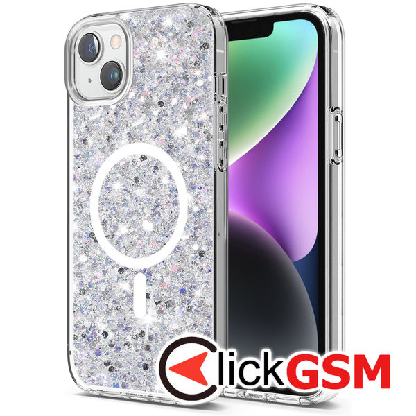 Husa Sparkly Glitter  alb Apple iPhone 14 9j6