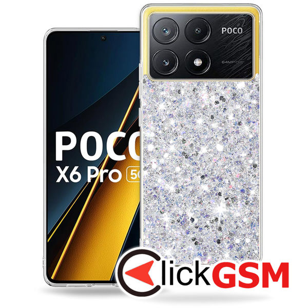 Husa Sparkly Glitter  alb Xiaomi POCO X6 Pro 9lo