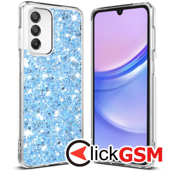 Husa Sparkly Glitter  bleu Samsung Galaxy A15 9kr