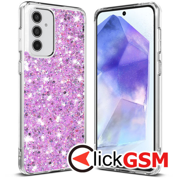 Husa Sparkly Glitter  magenta Samsung Galaxy A55 9ky