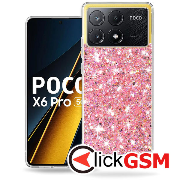 Husa Sparkly Glitter  roz Xiaomi POCO X6 Pro 9lp