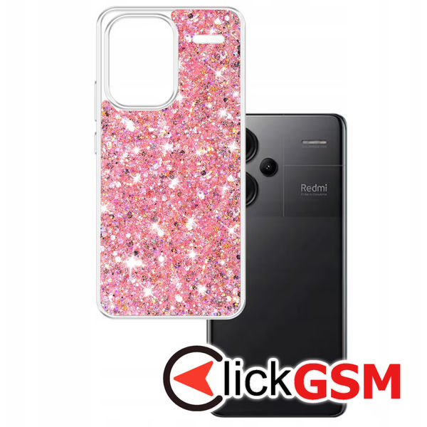 Husa Sparkly Glitter  roz Xiaomi Redmi Note 13 Pro+ 9mn