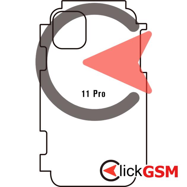 Folie Protectie Completa Spate Skin Carbon Apple iPhone 11 Pro 20dg