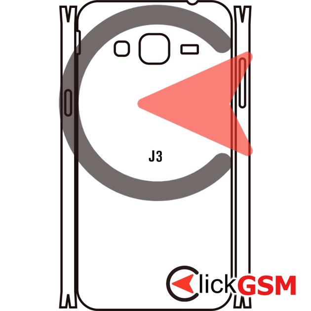 Folie Protectie Completa Spate UV Silicon Samsung Galaxy J3 2016 2ku3