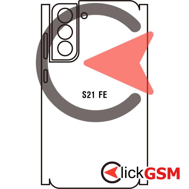 Folie Protectie Completa Spate Skin Carbon Samsung Galaxy S21 FE 2miq