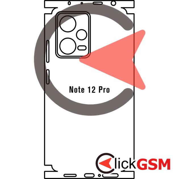 Folie Protectie Completa Spate Skin Carbon Xiaomi Redmi Note 12 Pro