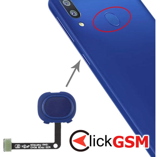 Piesa Buton Amprenta Blue Samsung Galaxy M20  4bih