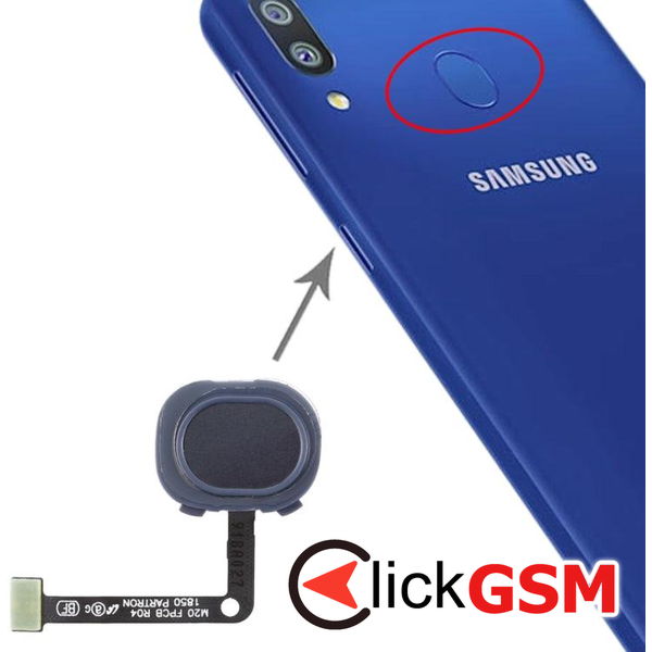 Piesa Buton Amprenta Negru Samsung Galaxy M20  4big