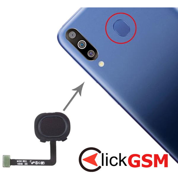 Piesa Buton Amprenta Negru Samsung Galaxy M30  4bif