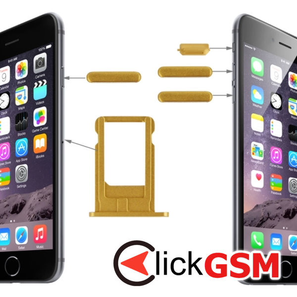 Piesa Piesa Buton Lateral Cu Butoane Volum Gold Apple Iphone 6 4mzu