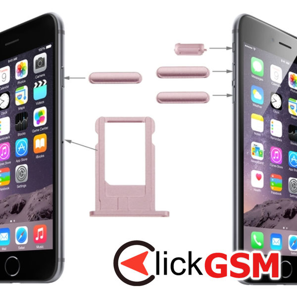 Piesa Buton Lateral Cu Butoane Volum Pink Apple Iphone 6 4mzx