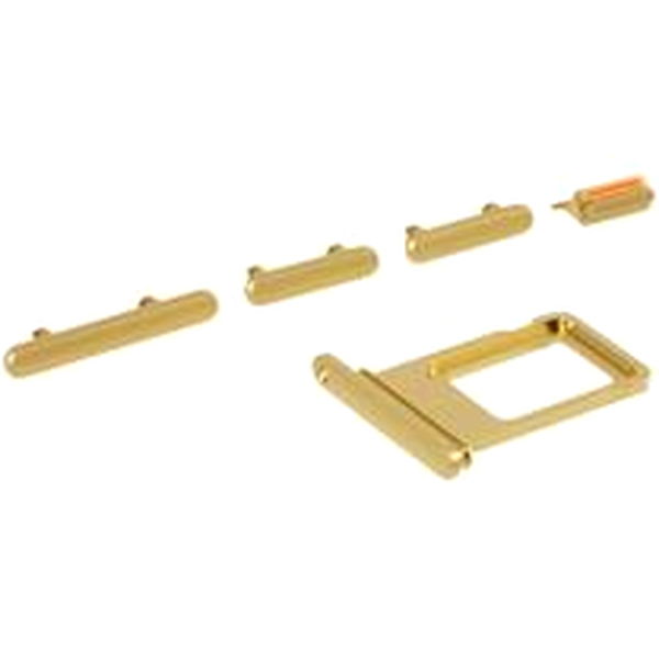 Apple iPhone 11 · 5Pcs/Set Side Button Set for Apple iPhone 11 6.1 inch (Mute / Power / Volume Buttons + SIM Card Tray) - Yellow