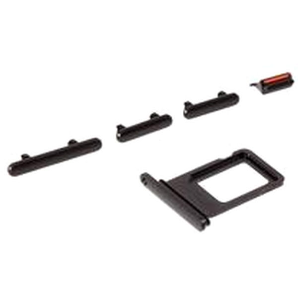 Apple iPhone 11 · 5Pcs/Set Side Button Set for Apple iPhone 11 6.1 inch (Mute / Power / Volume Buttons + SIM Card Tray) - Black