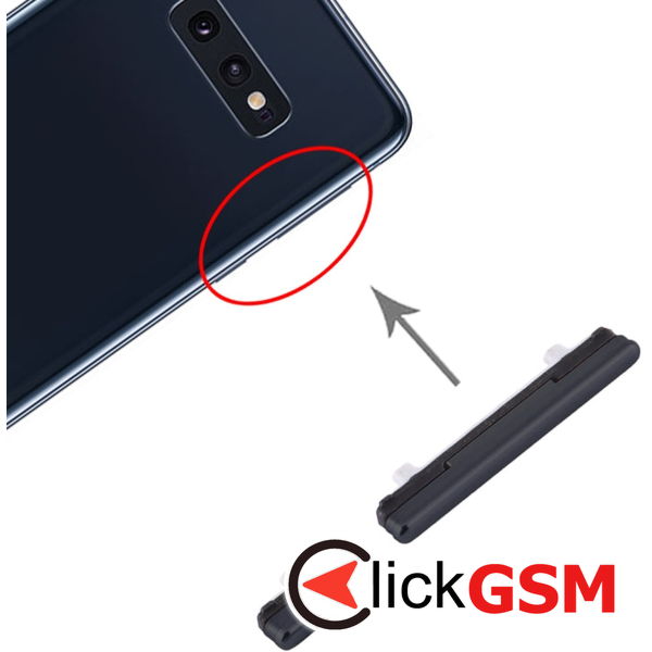 Piesa Buton Lateral Cu Buton Pornire Si Butoane Volum Negru Samsung Galaxy S10e  4bwo