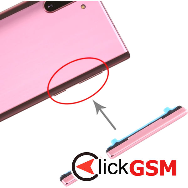 Piesa Buton Lateral Cu Buton Pornire Si Butoane Volum Pink Samsung Galaxy Note10 4dom