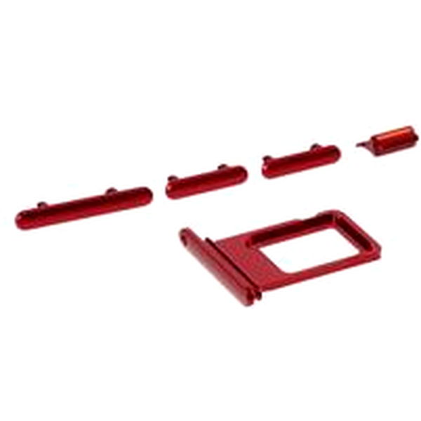 Apple iPhone 11 · 5Pcs/Set Side Button Set for Apple iPhone 11 6.1 inch (Mute / Power / Volume Buttons + SIM Card Tray) - Red