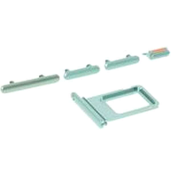 Apple iPhone 11 · 5Pcs/Set Side Button Set for Apple iPhone 11 6.1 inch (Mute / Power / Volume Buttons + SIM Card Tray) - Green