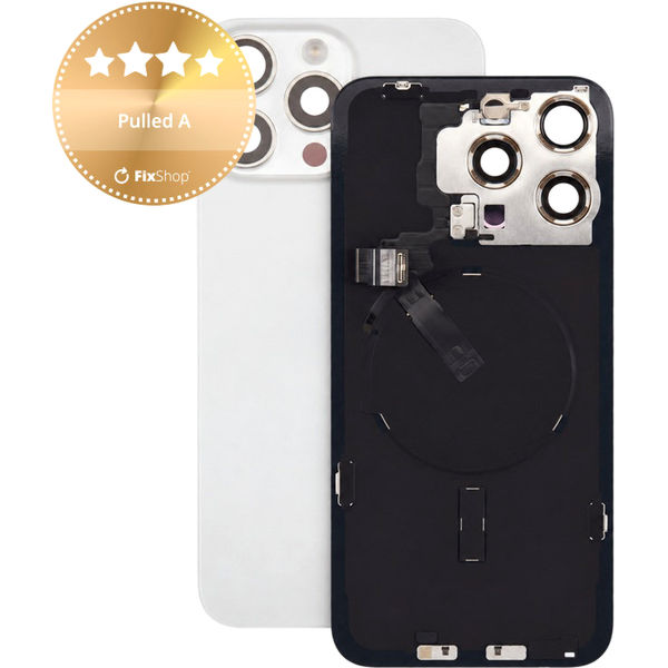Apple iPhone 15 Pro Max · Sticla carcasa spate pentru iPhone 15 Pro Max, White Titanium, Pulled A