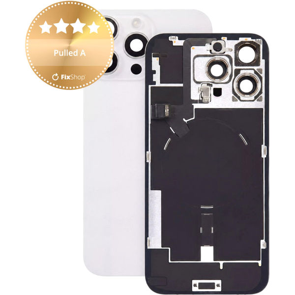 Apple iPhone 16 Pro Max · Sticla carcasa spate pentru iPhone 16 Pro Max, White Titanium, Pulled A