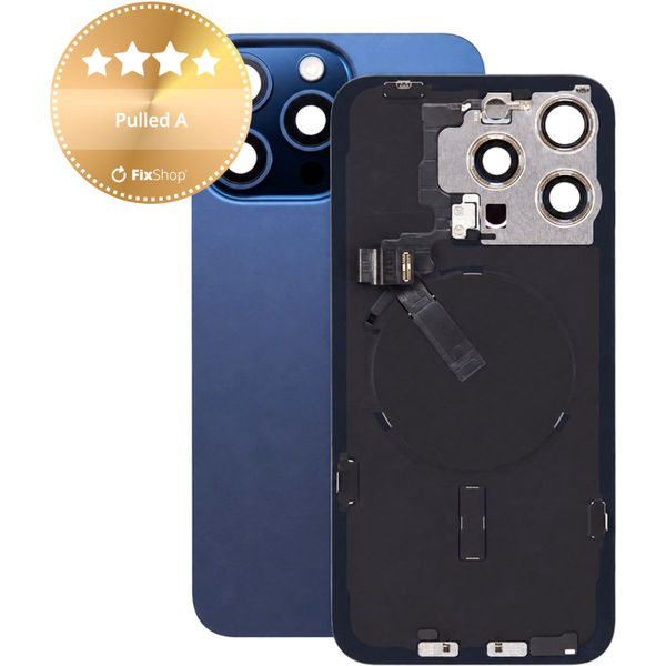 Apple iPhone 15 Pro Max · Sticla carcasa spate pentru iPhone 15 Pro Max, Blue Titanium, Pulled A