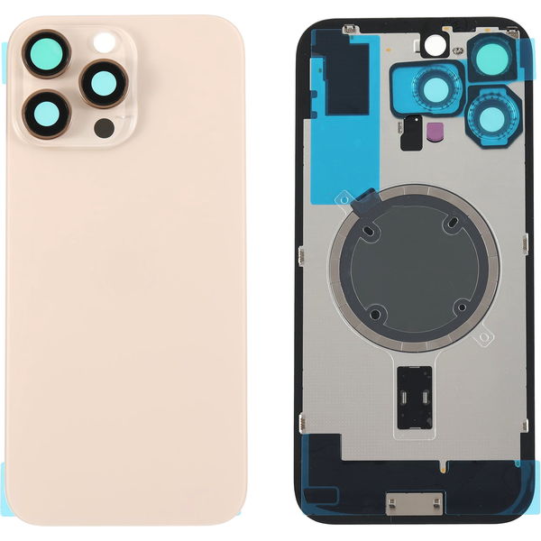 Apple iPhone 16 Pro Max · Capac spate sticla iPhone 16 Pro Max cu magnet, fara NFC, culoare Desert Titanium