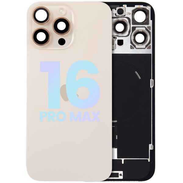 Apple iPhone 16 Pro Max · Back Glass w/ MagSafe Magnet & NFC & Flashlight Flex For iPhone 16 Pro Max (Service Pack) (Desert Titanium)