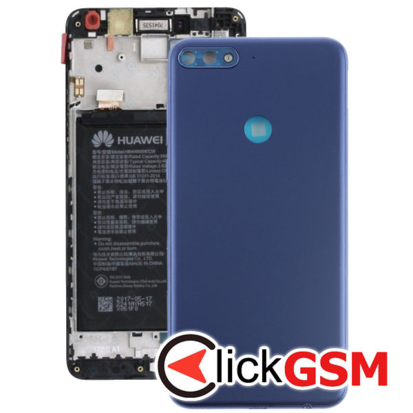 Piesa Capac Spate Cu Buton Lateral Blue Huawei Y7 Prime 2018 2eym