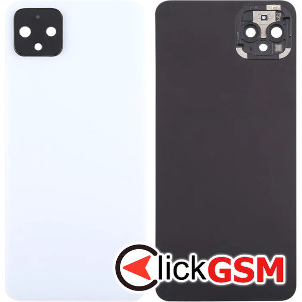 Piesa Piesa Capac Spate Cu Geam Camera Alb Google Pixel 4 4qs6