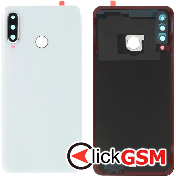 Piesa Capac Spate Cu Geam Camera Alb Huawei P30 Lite 4s1m