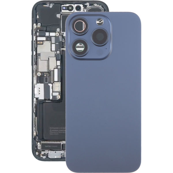 Apple iPhone 15 Pro Max · For iPhone 15 Pro Max Battery Back Cover with Camera Lens Frame + MagSafe Magnet(Blue)