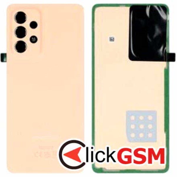 Piesa Capac Spate Cu Geam Camera Auriu Portocaliu Samsung Galaxy A53 5g 1o3w