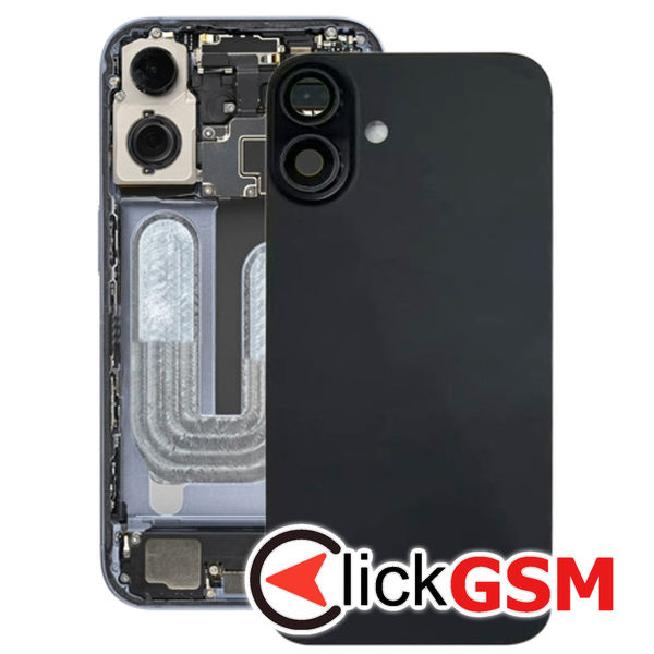 Piesa Piesa Capac Spate Cu Geam Camera Black Apple Iphone 16 2eto