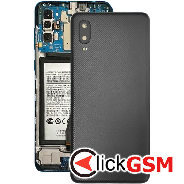 Piesa Capac Spate Cu Geam Camera Black Samsung Galaxy A02 4avi