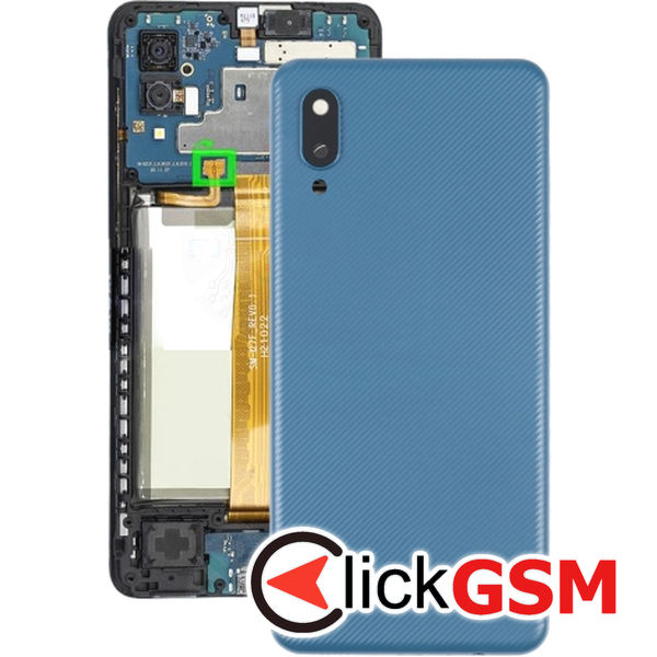 Piesa Capac Spate Cu Geam Camera Blue Samsung Galaxy A02 4b21