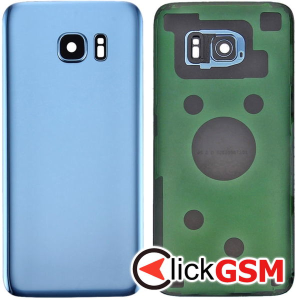 Piesa Capac Spate Cu Geam Camera Blue Samsung Galaxy S7 Edge 4ajt