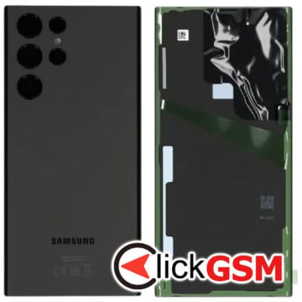 Capac Spate cu Geam Camera Negru Samsung Galaxy S22 Ultra 2dac