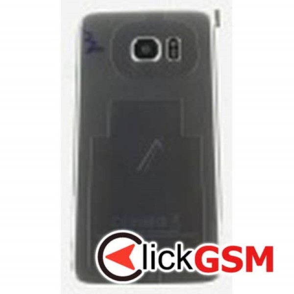 Capac Spate cu Geam Camera Argintiu Samsung Galaxy S7 Edge 67x