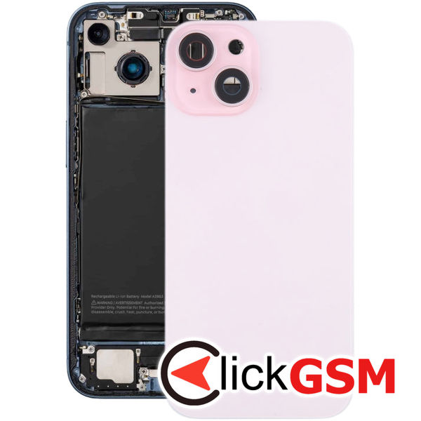 Piesa Capac Spate Cu Geam Camera Pink Apple Iphone 15 Plus 4h5u