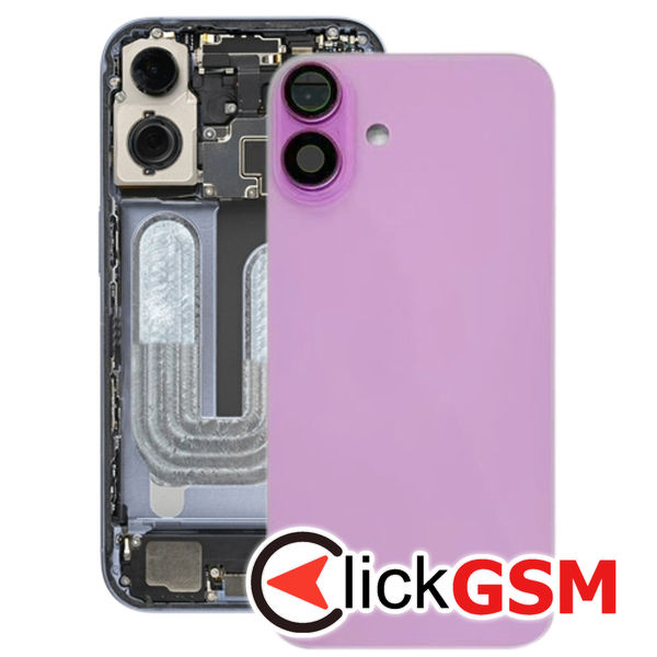 Piesa Capac Spate Cu Geam Camera Pink Apple Iphone 16 2etp