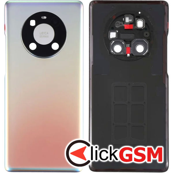 Piesa Piesa Capac Spate Cu Geam Camera Silver Huawei Mate 40 Pro 5g 1v5f