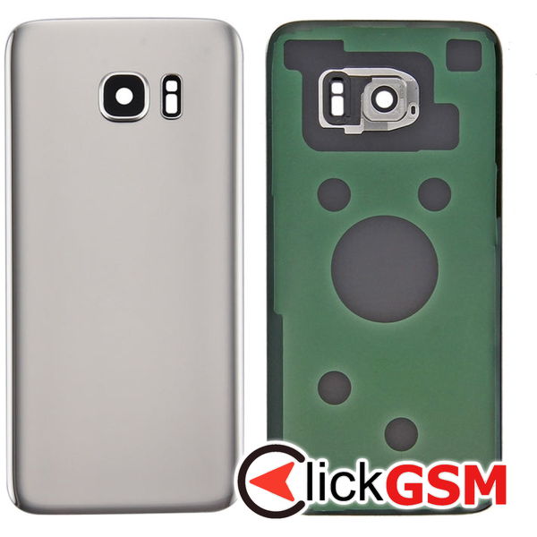 Piesa Capac Spate Cu Geam Camera Silver Samsung Galaxy S7 Edge 4aju