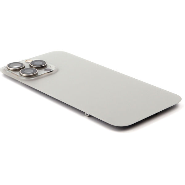 Apple iPhone 15 Pro Max · Back Cover incl. Camera lens, Flash Light and Wireless Charging For iPhone 15 Pro Max Natural Titanium Pulled C