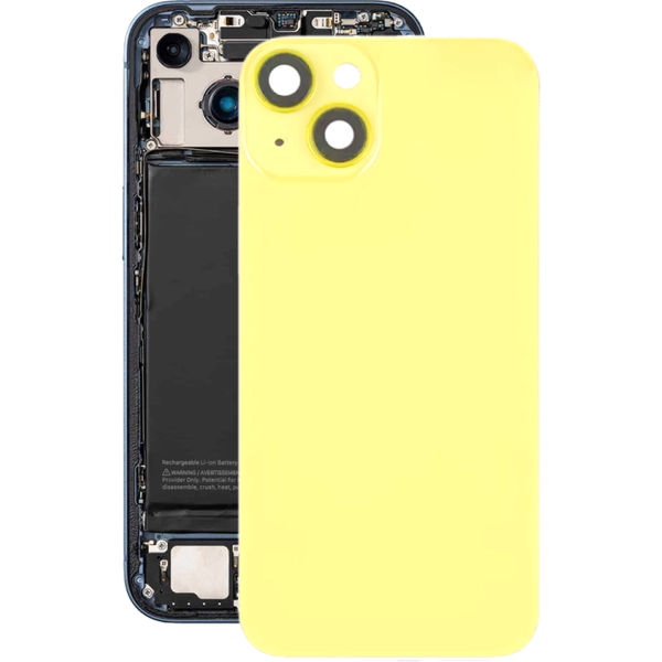 Apple iPhone 14 Plus · For iPhone 14 Plus Glass Battery Back Cover with Flash Bracket + Wireless Charging Module(Yellow)