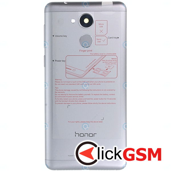 Piesa Piesa Capac Spate Grey Honor 6c 3bhb