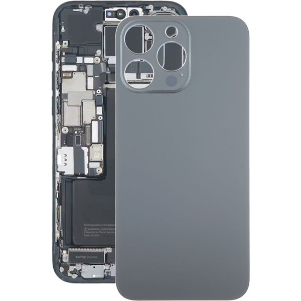 Apple iPhone 15 Pro Max · For iPhone 15 Pro Max Glass Battery Back Cover(Black)
