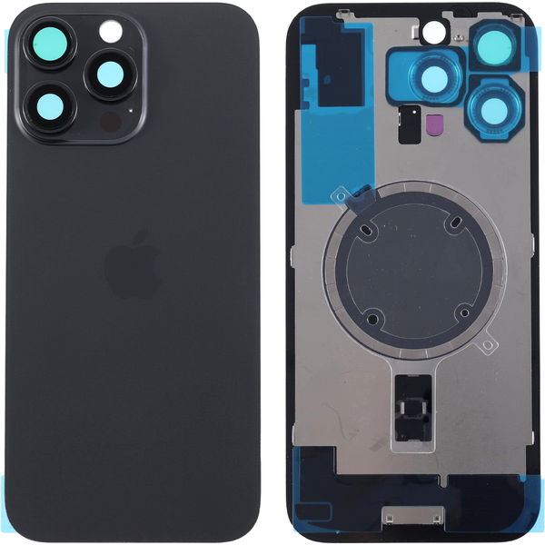 Apple iPhone 16 Pro Max · Capac spate sticla iPhone 16 Pro Max cu magnet, fara NFC, culoare Black Titanium